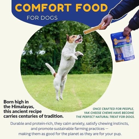 Yak Cheese Himalayan Dog Chews, Premium Yak Chews; All-Natural Long Lasting Yak Cheese for Even The Most Aggressive Chewers, Yak Chews for Large Dogs & for Small, Medium, All Breeds, Large 4 Pack-1lb in Kuwait