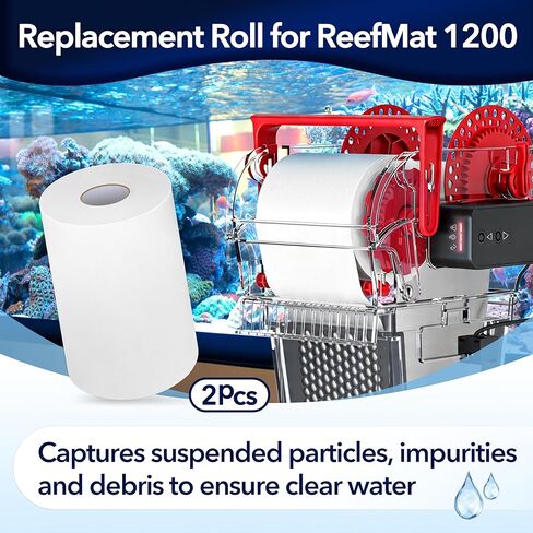 قطعتان من لفة بديلة لـ ReefMat 1200، بطول 115 بوصة × 6.78 بوصة، لفة صوف عالية للبحر الأحمر، حصيرة تصفية للشعاب المرجانية عالية الكفاءة لمياه حوض السمك الشفافة الكريستالية in Kuwait