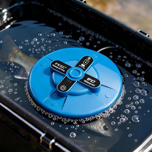 Portable Rechargeable Silent Floating Oxygen Pump | -Channel Aquarium Aerator & Inflator | 20+ Hours Battery Life for Fish Tank, Bait Bucket, Travel | ABS Shell | Outdoor, Home, Power Outage Use in Kuwait