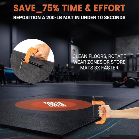Stall Mat Gripper - 2Pcs Heavy Duty Stall Mat Grippers,Horse Stall Mat Tool for Horse Stalls, Gym, Barn, and Trailer, Makes Moving Rubber Mats Easier, Saves Your Back and Hands in Kuwait