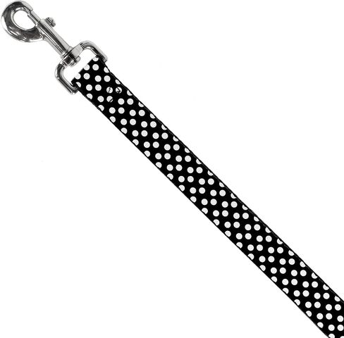 مقود الكلب بإبزيم للأسفل Micro Polka Dots2 أسود أبيض بطول 6 أقدام وعرض 0.5 بوصة in Kuwait