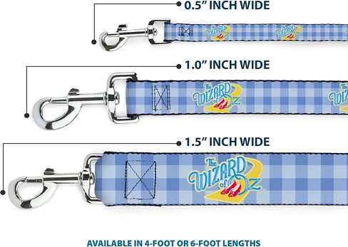 Movies Pet Leash, Dog Leash, The Wizard of Oz Logo Gingham Checker Blues, 4 Feet Long 0.5 Inch Wide in Kuwait