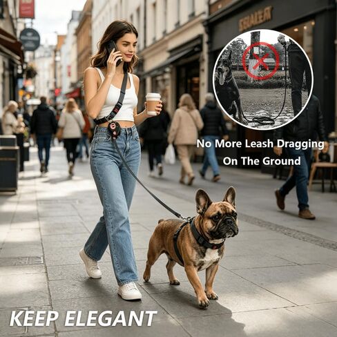 7.2ft Retractable Hands-Free Dog Leash,One-Click Lock, Anti-Pull Design, Detachable Into Mini Single Dog Leash, Perfect for Small Dogs Walking, Running, Jogging, Training & Night Strolling in Saudi Arabia