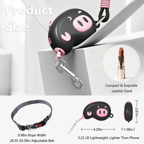 7.2ft Retractable Hands-Free Dog Leash,One-Click Lock, Anti-Pull Design, Detachable Into Mini Single Dog Leash, Perfect for Small Dogs Walking, Running, Jogging, Training & Night Strolling in Saudi Arabia