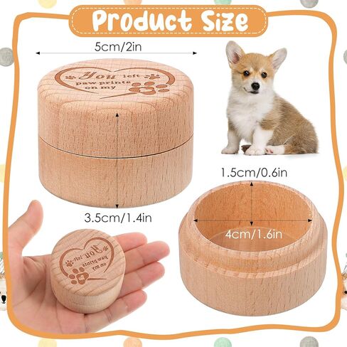 Dog Memorial Keepsake Box, Wooden Pet Urns Memorial Gifts for Loss of Dog Cat Hair Ashes Engraved Paw Print Remembrance Gift in Kuwait