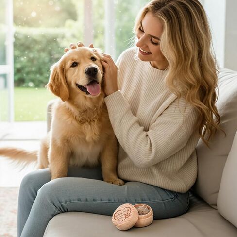 Dog Memorial Keepsake Box, Wooden Pet Urns Memorial Gifts for Loss of Dog Cat Hair Ashes Engraved Paw Print Remembrance Gift in Kuwait