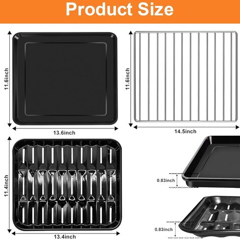 3PCS Air Fryer Set for Ninja Foodi DT251 DT201 DT200 Digital Air Fryer Countertop Oven Accessories Sheet Pan, Roast Tray & Wire Rack Replacement Parts for Baking, Roasting, Dishwasher Safe in Kuwait