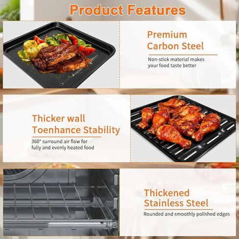 3PCS Air Fryer Set for Ninja Foodi DT251 DT201 DT200 Digital Air Fryer Countertop Oven Accessories Sheet Pan, Roast Tray & Wire Rack Replacement Parts for Baking, Roasting, Dishwasher Safe in Kuwait