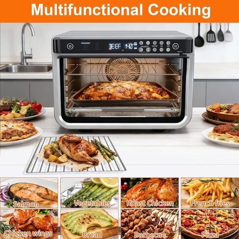 3PCS Air Fryer Set for Ninja Foodi DT251 DT201 DT200 Digital Air Fryer Countertop Oven Accessories Sheet Pan, Roast Tray & Wire Rack Replacement Parts for Baking, Roasting, Dishwasher Safe in Kuwait