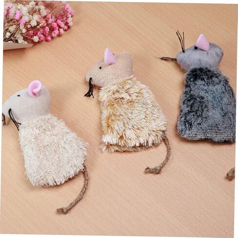 DOITOOL 3Pcs Plush Cat Toys Simulated Roo Interactive Kitten Toys for Indoor Cats Exercise and Play in Kuwait