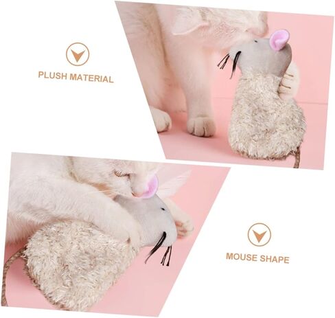DOITOOL 3Pcs Plush Cat Toys Simulated Roo Interactive Kitten Toys for Indoor Cats Exercise and Play in Kuwait