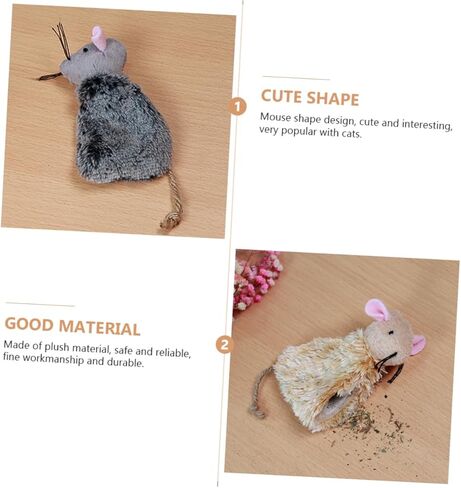 DOITOOL 3Pcs Plush Cat Toys Simulated Roo Interactive Kitten Toys for Indoor Cats Exercise and Play in Kuwait