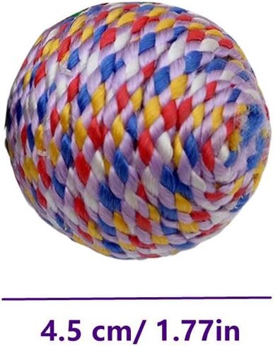 ISMARTEN 6 Pack Cat Toys Balls, 1.77" Yarn Pet Interactive Ball with Bell Inside, Kittens Chew Toys for Indoor Cats Kitty (Medium, Nylon) in Kuwait