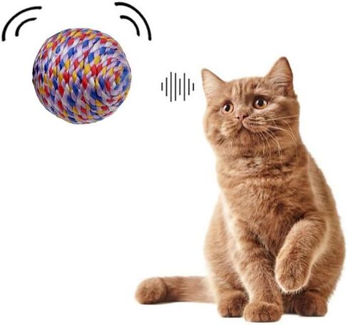 ISMARTEN 6 Pack Cat Toys Balls, 1.77" Yarn Pet Interactive Ball with Bell Inside, Kittens Chew Toys for Indoor Cats Kitty (Medium, Nylon) in Kuwait