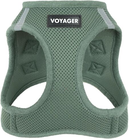 Best Pet Supplies Voyager Step-in Air Harness - All Weather Mesh, Reflective, No Pull Harness for Dogs, Cats - Secure with Hook & Loop Fastener, Buckle, Double D-Rings - Moss Green, M in Kuwait