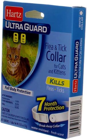 هارتز UltraGuard طوق للقطط والقطط والبراغيث، أبيض، 1 قطعة in Kuwait