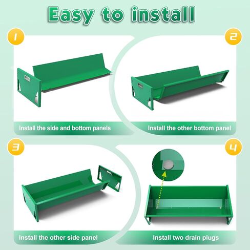 15 Gal Goat Feeder, Deer Feeder Livestock Feeding Metal Trough 39.4 Inch Heavy-Duty Galvanized Portable Pig Feeder for Farms Alpacas Hay Feeder for Goats, Calves, Sheep, Horses Deer (Dark Green) in Kuwait