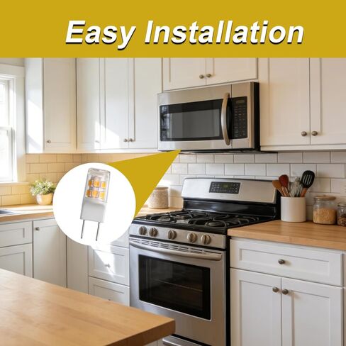 4-حزمة G8 120V 3W LED لمبات ضوء الميكروويف تحت مصابيح الميكروويف المتوافقة مع GE Samsung Microwaves Warm White استبدال #: WB25X10019 WB36X10246 WB08X10050 in Kuwait