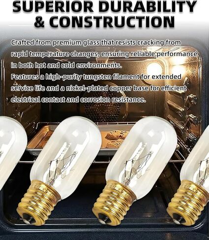 4Pcs WPA3073101 Light Bulb 25W 125V – Compatible with Whirlpool Maytag KitchenAid Amana Refrigerator Freezer Microwave Oven – Replaces AP6014564 WP61003236 2326255 A3073101 PS11747806 and More in Kuwait