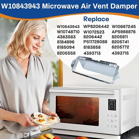 طقم تنفيس الميكروويف W10843943 متوافق مع Whirlpool، Kenmore، Kitchenaid، Maytag، بديل W10748710 AP5988876 8205811 8205558 PS11728088، قوي ومقاوم للحرارة in Kuwait