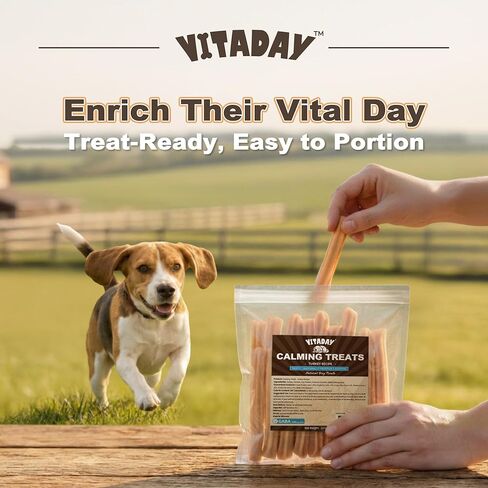 VITADAY Soft Dog Treats, Calming Chews for Dogs, Training Dog Treats for Medium Dogs, Turkey Recipe with GABA, Stick, 8 oz in Kuwait
