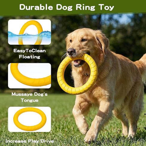 4 Pack 7.5 Inch Durable Dog Ring Toy Teething Rings Aggressive Chewer Floating Fetch Flying Disc for Large Medium Puppy Training Teeth Cleaning Outdoor Play in Kuwait