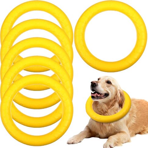 6 Pack Dog Ring Toy, 7 Inch Durable Dog Training Chew Toy for Aggressive Pet Chewers, Floating Fetch Flying Disc Puppy Ring for Outdoor Play, Throwing, Catching & Teeth Cleaning in Kuwait