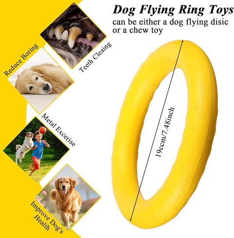 6 Pack Dog Ring Toy, 7 Inch Durable Dog Training Chew Toy for Aggressive Pet Chewers, Floating Fetch Flying Disc Puppy Ring for Outdoor Play, Throwing, Catching & Teeth Cleaning in Kuwait