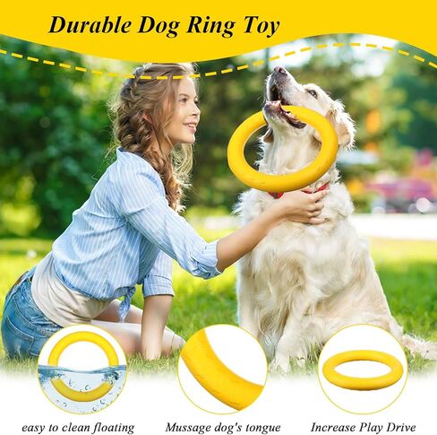 6 Pack Dog Ring Toy, 7 Inch Durable Dog Training Chew Toy for Aggressive Pet Chewers, Floating Fetch Flying Disc Puppy Ring for Outdoor Play, Throwing, Catching & Teeth Cleaning in Kuwait