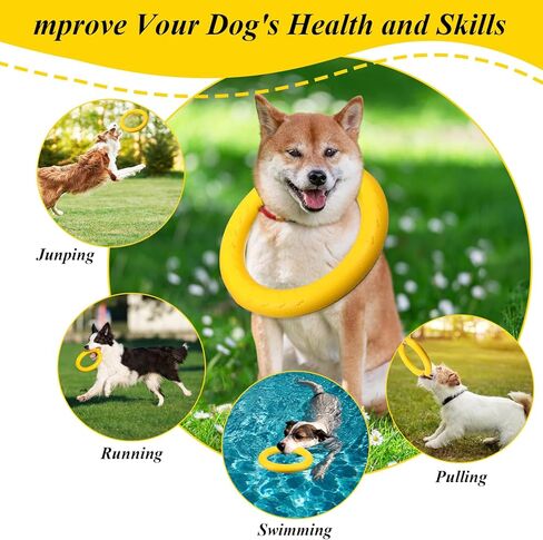 6 Pack Dog Ring Toy, 7 Inch Durable Dog Training Chew Toy for Aggressive Pet Chewers, Floating Fetch Flying Disc Puppy Ring for Outdoor Play, Throwing, Catching & Teeth Cleaning in Kuwait