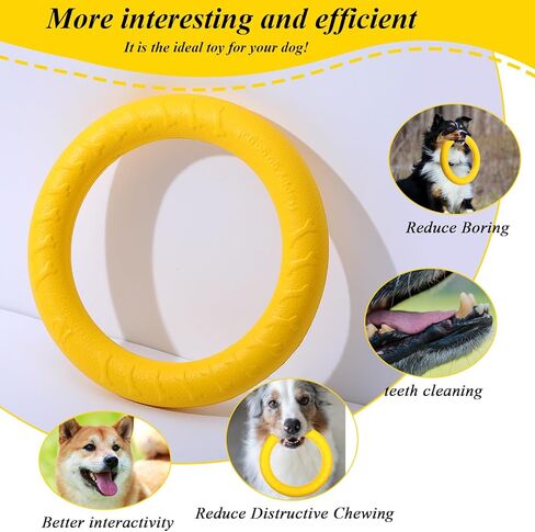 6 Pack Dog Ring Toy, 7 Inch Durable Dog Training Chew Toy for Aggressive Pet Chewers, Floating Fetch Flying Disc Puppy Ring for Outdoor Play, Throwing, Catching & Teeth Cleaning in Kuwait