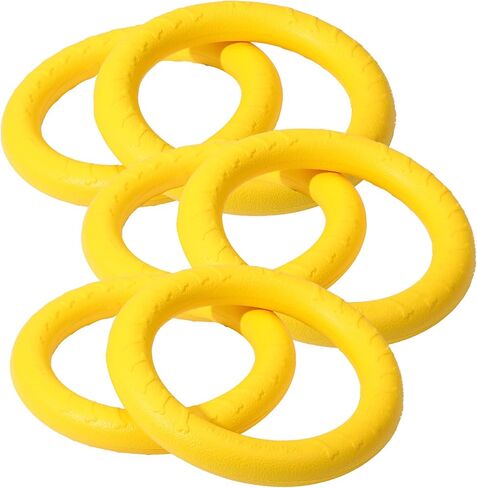 6 Pack Dog Ring Toy, 7 Inch Durable Dog Training Chew Toy for Aggressive Pet Chewers, Floating Fetch Flying Disc Puppy Ring for Outdoor Play, Throwing, Catching & Teeth Cleaning in Kuwait