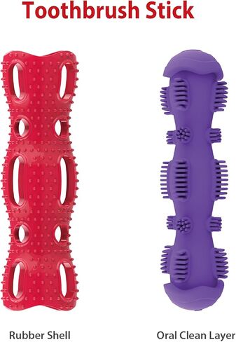 Gigwi Toothbrush Stick Dog Toy for Teeth Cleaning, Durable Rubber Dental Chewy Toy for Medium and Large Dog, Purple Color in Kuwait
