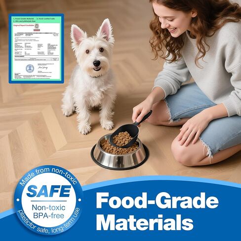Food Scoop With Measuring Lines 2 Pack Black For Dog, Cat, Puppy, Coffee Bean, Flour Scoop, Ice in Kuwait