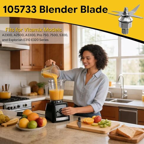 Blender Blade Replacement for 64 Oz Low Profile Container Blade Compatible with Vitamix VM0185A VM0185B V1200 A2300 A2500 A3300 A3500 Explorian E310 E320 Blenders Replace#: 105733 105733-1 in Kuwait