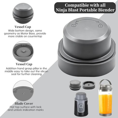 غطاء شفرة الخلاط المحمول من أجل Ninja Blast - بديل غطاء الخلاط المضاد للتسرب متوافق مع سلسلة Ninja Blast BC100، BC151، متين، آمن للاستخدام في غسالة الأطباق in Kuwait