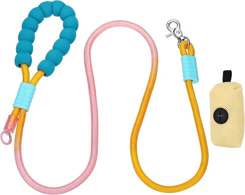 Dog Leash with Padded Hands Free, 4.9ft/1.5m Adjustable Dog Training Leash, No Pull Heavy Duty Rope(Blue Pink, Pink Bag), Intended for Large Medium Pet Running/Hiking/Walking in Saudi Arabia