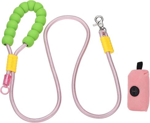 Dog Leash with Padded Hands Free, 4.9ft/1.5m Adjustable Dog Training Leash, No Pull Heavy Duty Rope(Blue Pink, Pink Bag), Intended for Large Medium Pet Running/Hiking/Walking in Saudi Arabia