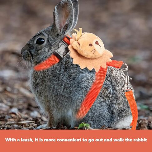 Sosoport Rabbit Harness Leash Set, Adjustable Small Pet Strap Traction Rope with Anti-Escape Design, Soft Breathable Mesh for Travel and Outdoor Use, Suitable for Dwarf Rabbits and Guinea in Kuwait