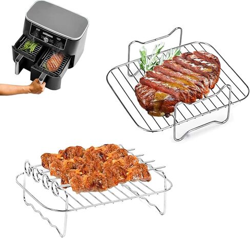 3 Layer Baking net Air Fryer Rack fit for 304 Stainless Steel Multi Layer Dehydrator Rack Toast Rack Accessories Crisp Lid Air Fryer 4.2qt Above in Kuwait