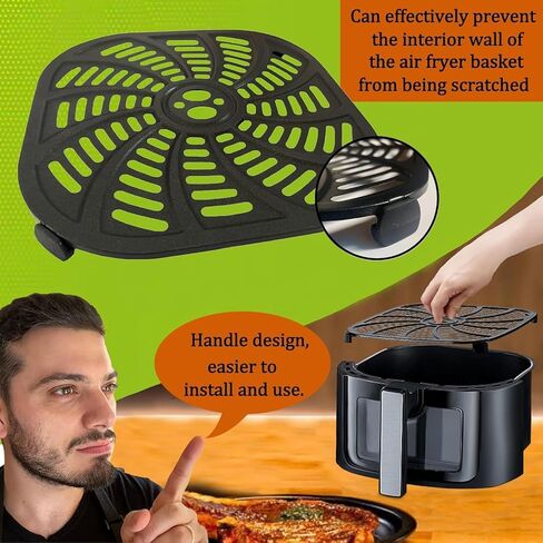 6QT Square Air Fryer Crisper Tray for Gourmia GAF616 Air Fryer, Premium Nonstick Air Fryer Grill Crisper Plate Rack Grill Pan Insert Grate Grid Shelf for Gourmia 6QT Air Fryers, Dishwasher Safe in Kuwait