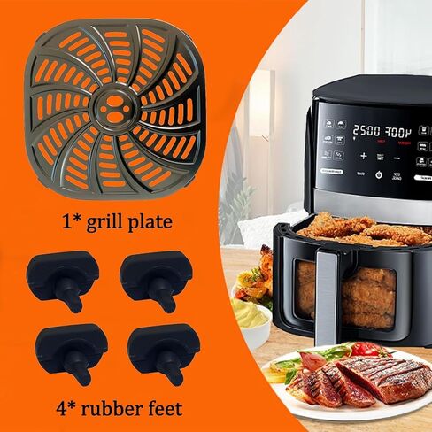 6QT Square Air Fryer Crisper Tray for Gourmia GAF616 Air Fryer, Premium Nonstick Air Fryer Grill Crisper Plate Rack Grill Pan Insert Grate Grid Shelf for Gourmia 6QT Air Fryers, Dishwasher Safe in Kuwait
