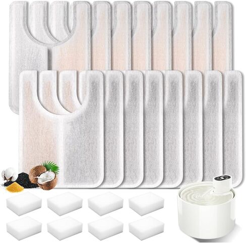 Ceramic Cat Water Fountain Automatic Pet Water Dispenser Pet Drinking Fountain Filters(16 Filter cartridges + 8 sponges) in Kuwait