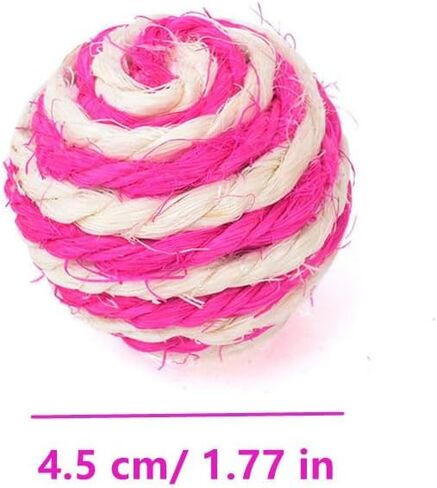 ISMARTEN 6 Pack Cat Toys Balls, 1.77" Yarn Pet Interactive Ball with Bell Inside, Kittens Chew Toys for Indoor Cats Kitty (Medium, Sisal) in Kuwait