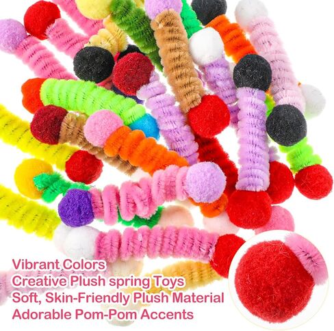 24 Pcs Fabric Springs Cat Toys for Indoor Cats - Colorful Cat Springs- Interactive Cats Spiral Toy for All Age Kitties Swatting, Biting, Hunting and Active Play in Kuwait