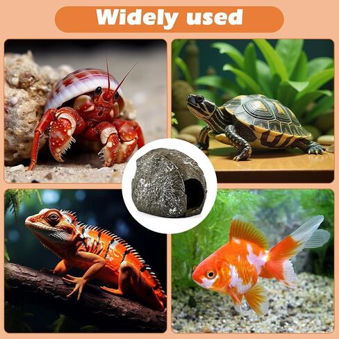 حوض السمك المغناطيسي كهف الصخور المغناطيسية ديكور خزان الأسماك مع مغناطيس قوي الراتنج Pleco مخبأ لبيتاس مأوى سهل المشاهدة (اللون: بني) in Kuwait
