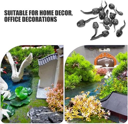 Toddmomy 26Pcs Miniature Tadpole Figurines for Moss Micro Landscape Decoration Realistic Small Animal Ornaments for Home Office Terrarium Aquarium in Kuwait