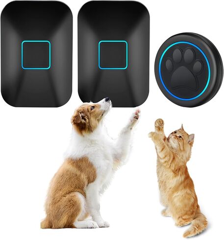 Halo Paw Smart Dog Door Bell – Touch-to-Ring BK Dog Bells to Go Outside, LED Light Wireless Dog Buttons & Dog Clicker for Communication, Waterproof Bell for Dogs to Ring to Go Potty(1 Bell & 1 Chime) in Kuwait