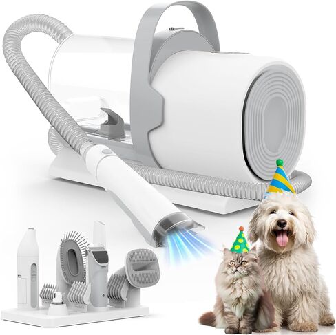 Dog Grooming Vacuum and Kit, Clipper Nail Trimmer Grinder, 2.5L Dust Cup 7 Grooming Tools 11000Pa Pet Vacuum for Shedding Grooming, Dog Hair Vacuum, Home Cleaning, PG50 Plus in Kuwait