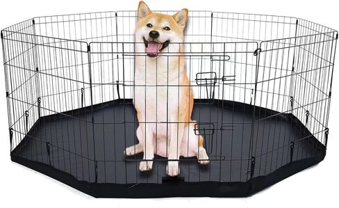Dog Playpen Bottom Pad/Top Cover, Octagon Kennel Cover, Leak-Proof and Easy to Clean. Suitable for Metal 8 Plate Fence 24 inch Pet Pen Cover in Kuwait